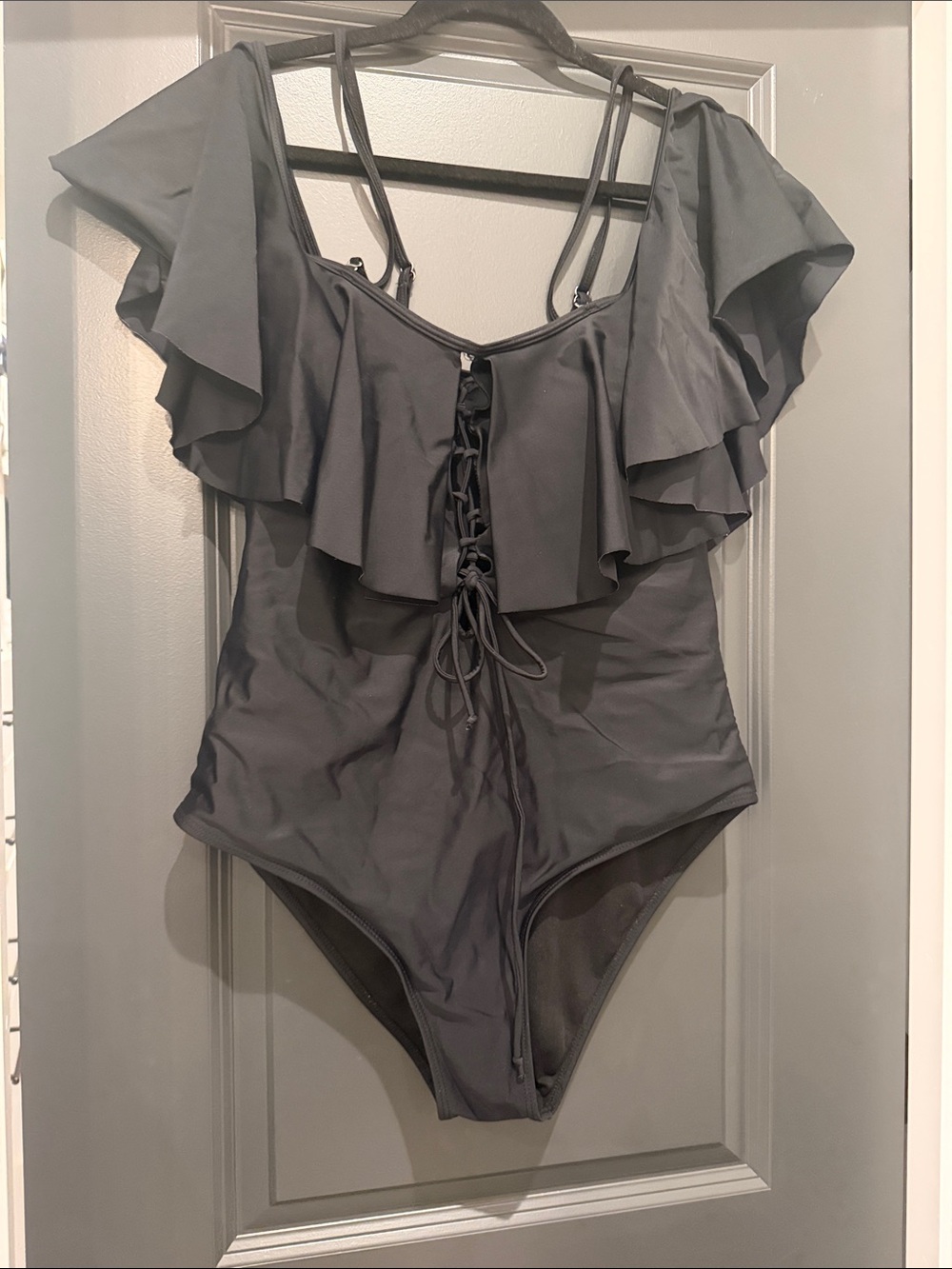 Amazon Ruffled Off-Shoulder One-Piece Swimsuit